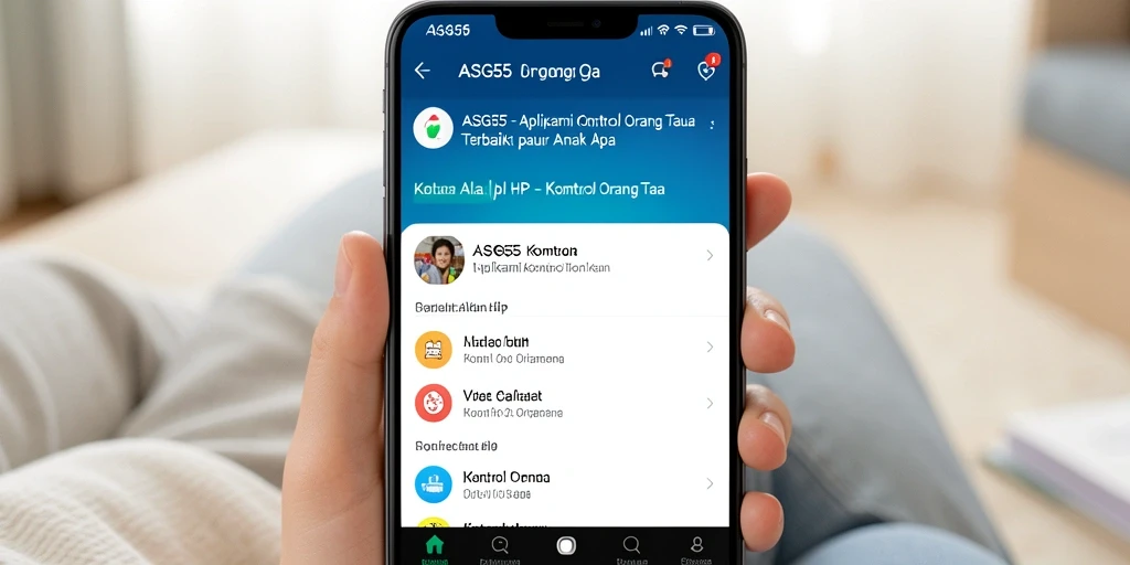 Antarmuka pengguna ASG55 untuk kontrol orang tua.