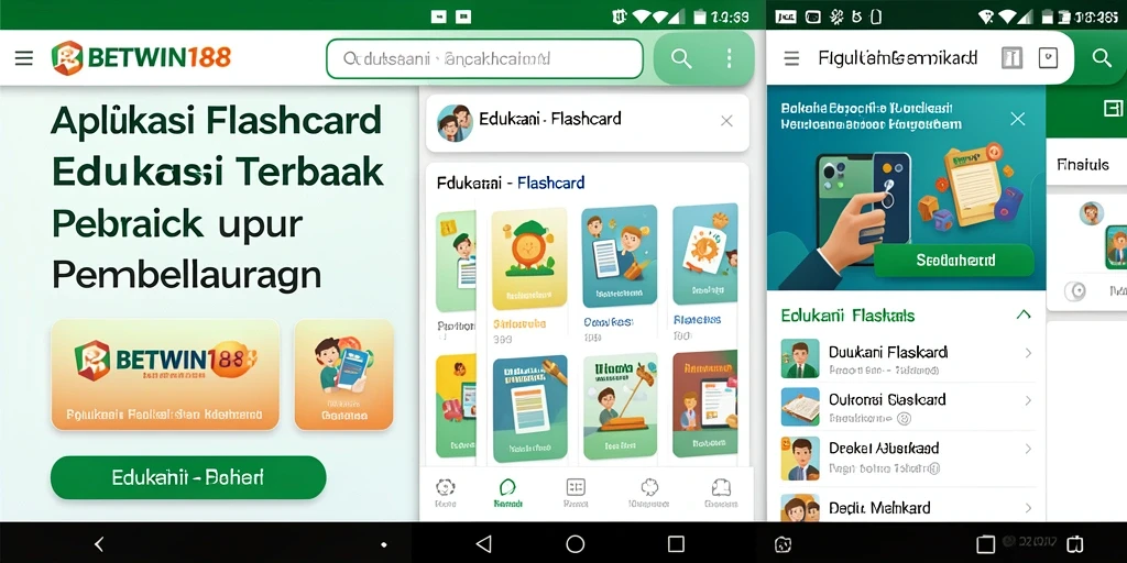 Tampilan antarmuka pengguna aplikasi Flashcard BETWIN188 yang intuitif dan menarik.
