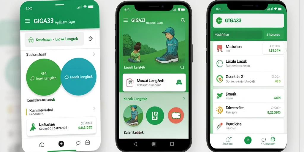 Antarmuka GIGA33 menampilkan fungsi lacak langkah yang intuitif dan informatif.