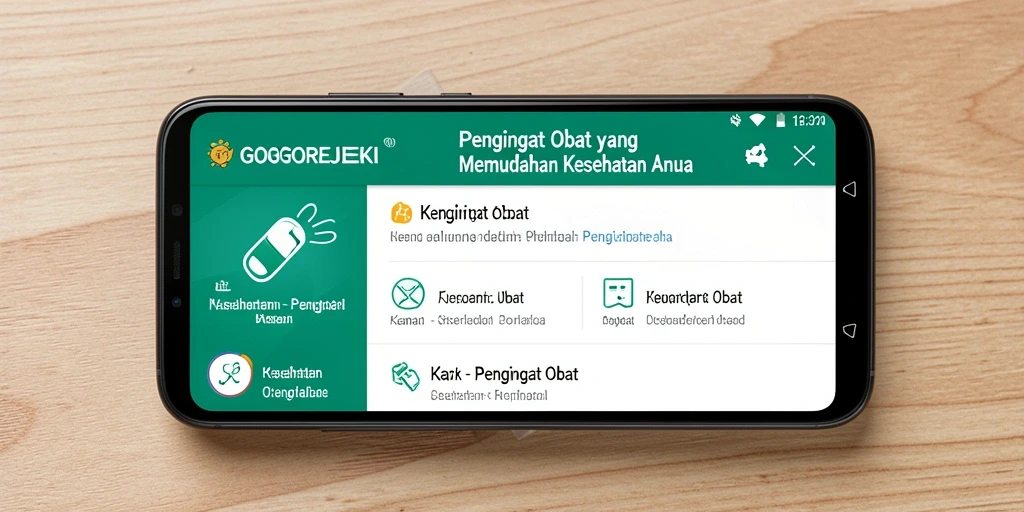Tampilan antarmuka GOGOREJEKI yang ramah pengguna untuk pengingat obat.