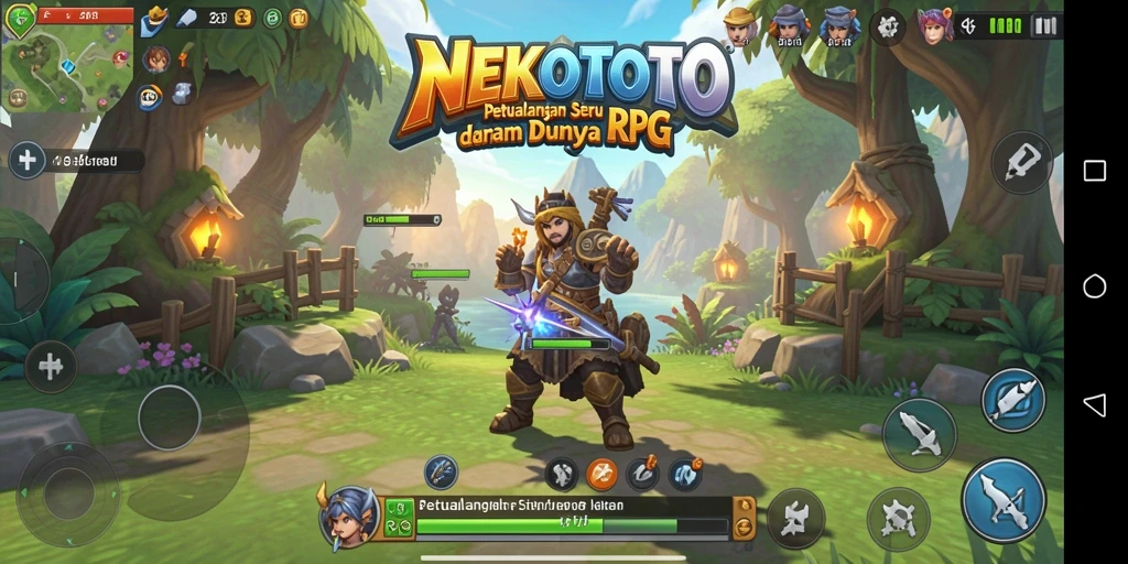 Tampilan antarmuka dan karakter unik dalam NEKOTOTO.