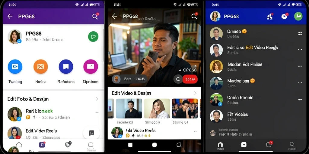 Antarmuka PGG68 yang ramah pengguna untuk Edit Video Reels.