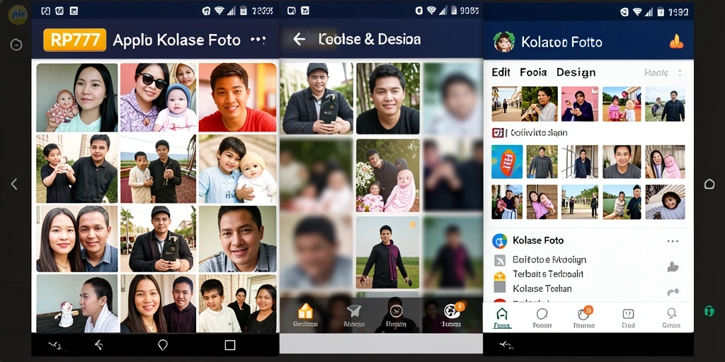 Tampilan antarmuka aplikasi Kolase Foto RP777 yang modern dan user-friendly.