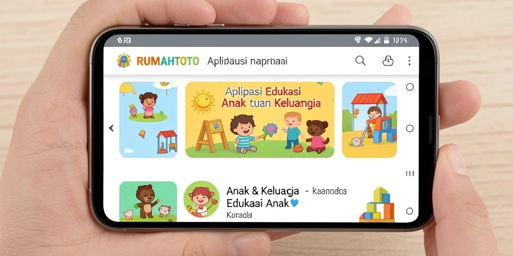 Antarmuka RUMAHTOTO yang ramah anak dan menyenangkan.