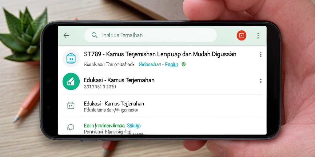 Screenshot utama ST789 menampilkan antarmuka pengguna Kamus Terjemahan.