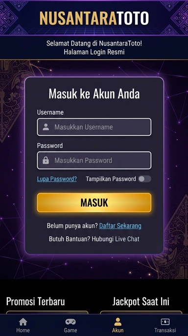 Masuk Akun Nusantaratoto di Android Anda
